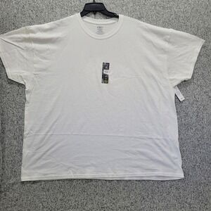 Athletic‎ Works Mens White Cotton TShirt 4XL Big Tall Loose Fit Breathable Tee